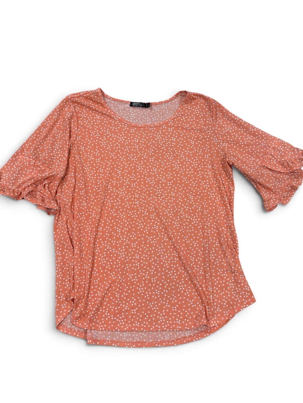 Coral Tulip Ruffle Sleeve Top - Picture 2 of 3